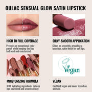 Oulac Beige Lipsticks for Women, Pale Nude Matte Lip Base, Full Coverage Lip Color, Satin Matte Finish, Cream Texture, Hydrating, Infused with Hyaluronic Acid, Vegan & Clean Beauty 4g SG01 Bare