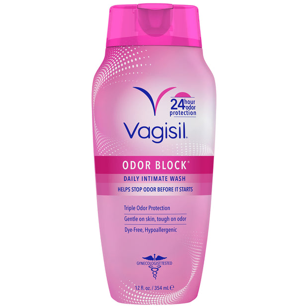 Vagisil Feminine Wash for Intimate Area Hygiene, Odor Block, Gynecologist Tested, Hypoallergenic, 16.9 oz with Pump