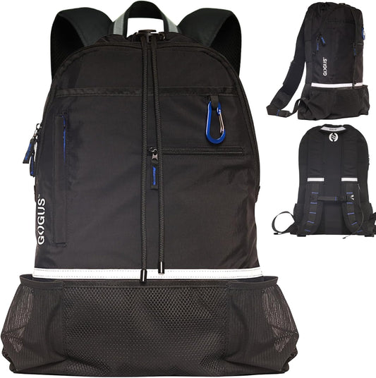 GOGUS Light Gym Drawstring Backpack with Dual Water Bottle Pockets – 18L Eco-Friendly, Water-Resistant Hybrid Bag with Mesh Compartment & Reflective Details for Men & Women