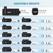 ZELUS 1 Pair Adjustable Ankle Weights, 2 4 6 8 10 lb Modularized Leg Weight Straps for Women Men, Weighted Ankle Weight Set with Removable Sandbags, 1-5 lb per Ankle Strap for Gym Yoga Jogging Walking