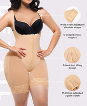 SHAPELLX Fajas Colombianas Shapewear for Women Tummy Control Post Partum Faja Body Shaper Butt Lifting with Zipper Crotch