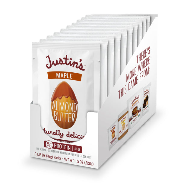 Justin's Honey Almond Butter Squeeze Packs, Gluten-free, Non-GMO, Sustainably Sourced, 1.15 Ounce (10 Pack)