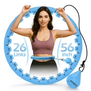 Weighted Hula Circle with 26/32 Links(56-66 Inch) for Adults Weight Loss, Infinity Fitness Hoop Plus Size, for Women Smart Exercise Equipment