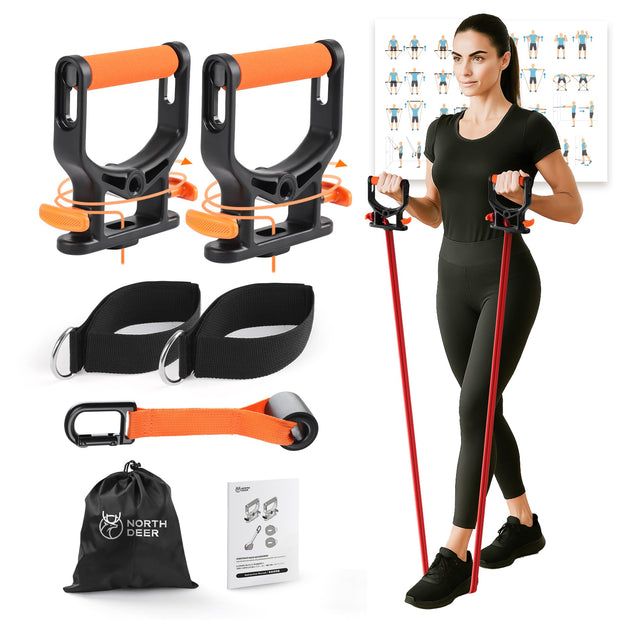 [2025 New] Northdeer Resistance Band with Patented Adjustable Handles, Exercise Band, Adjust Resistance Levels Instantly by Changing Band Length for Home Gym Yoga Pilates Full Body for Men Women