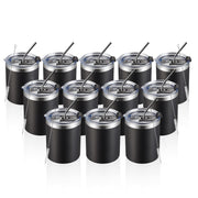 MEWAY 12oz/8 Pack Coffee Mug With Lid, Insulated Stainless Steel Reusable Coffee Cup, Double Wall Durable Coffee Mug, Powder Coate，For Coffee, Beer, Home, Office(MIX,8 Pack)