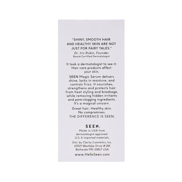 SEEN Magic Serum, Fragrance Free - Non-Comedogenic & Sulfate-Free Hair Serum- Anti Frizz- Dermatologist-Developed - Safe for Sensitive, Eczema & Acne Prone Skin