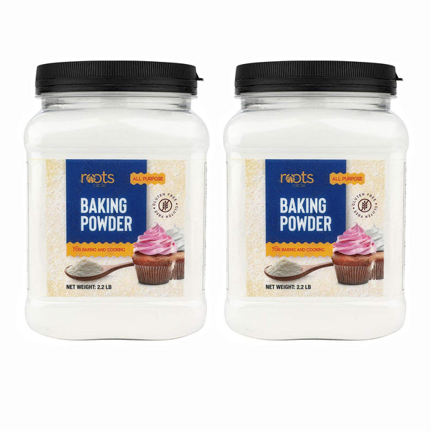 Roots Circle Baking Powder | Gluten-Free All-Purpose Leavening Agent For Cooking and Baked Goods, Desserts, Breads, & Cake | Vegan & Kosher-Safe | 2lb [35oz] Airtight Bulk Container