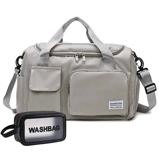 Small Gym Bag for Women, Travel Duffle Bag Carry On Weekender Bag with Shoe Compartment