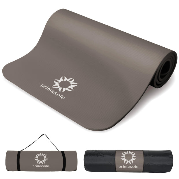 1/2-Inch Extra Thick NBR Yoga Mat with Enhanced Stability - Textured Design, Lightweight Mat with Carrying Strap & Case for Yoga, Pilates, Gym & Home Use (Multiple Colors)
