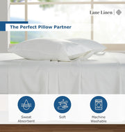 LANE LINEN 100% Egyptian Cotton White Sheets King Size - 1500 TC, 4 Pc - Luxury Sateen Weave Cotton King Size Sheets Set - 15" Extra Deep Pocket King Sheets Sets - White Bed Sheets