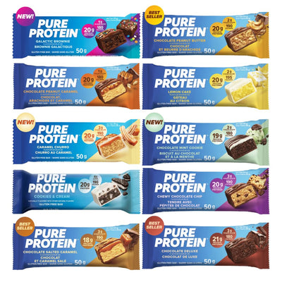 Pure Protein Bars Variety Pack | 10 flavors | High Protein, Nutritious Snacks to Support Energy, Low Sugar, Gluten free. (Bundled for you by Mix it up)