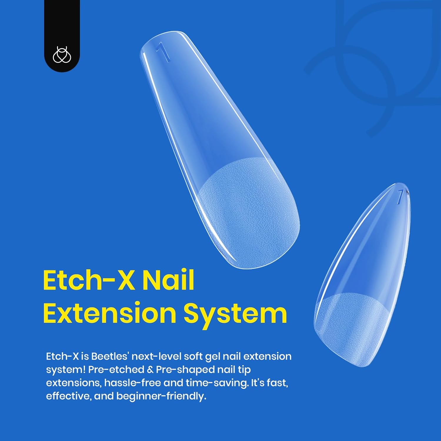 Beetles Gel Nail Tips Easy Nail Extension Etch X Nail Tips 12 Sizes 504Pcs Short Almond Half Matte Nail Tips Gelly Tips Full Cover False Nails Gifts for Girls