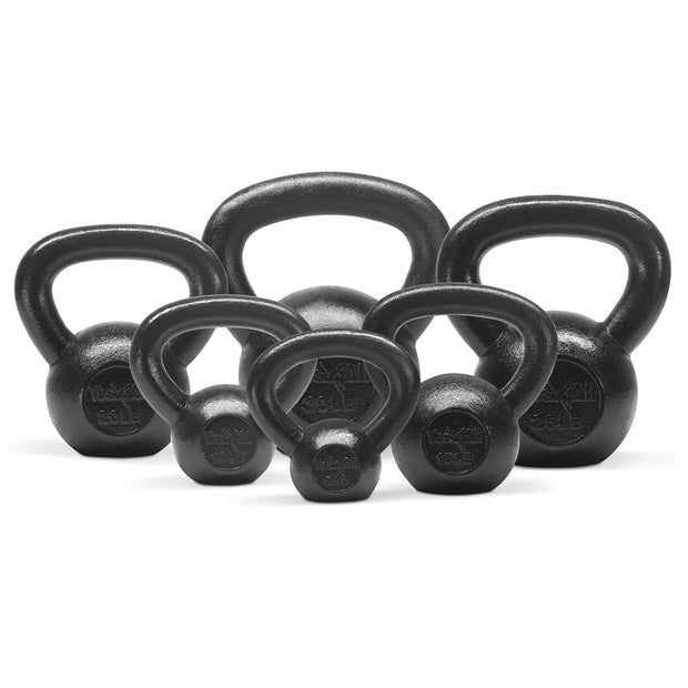 Yes4All Kettlebell Cast Iron Sets 5 - 10 - 15 - 20 - 25 - 30 lbs, Multi-Level from Beginners to Pros Kettlebell Set for Strength Training & Home Gym Equipment