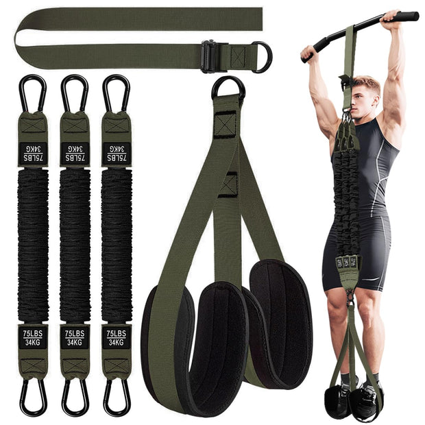 LEEKEY Resistance Bands, Exercise Bands with Handles,Pull Up Assist Bands - Band Set with Door Anchor - Bands for Working Out,Band for Men and Women Fitness Training, Physical Therapy,Home Workouts