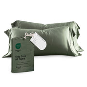 Olive + Crate Tencel Eucalyptus Pillowcases - 100% Tencel Lyocell Cooling Pillow Cases for Hot Sleepers - Hypoallergenic, Moisture-Wicking, Silk Alternative, Vegan - King Size Set of 2 [Moss]