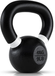 Single Cast Iron Kettlebell | Powder Coated - Wide Handle Weights for Core & Glute Workouts; Swings, Squats, Deadlifts; Strength, Endurance & Flexibility for Men & Women