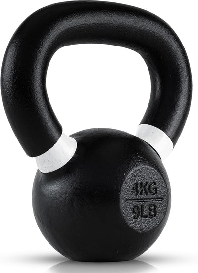 Single Cast Iron Kettlebell | Powder Coated - Wide Handle Weights for Core & Glute Workouts; Swings, Squats, Deadlifts; Strength, Endurance & Flexibility for Men & Women