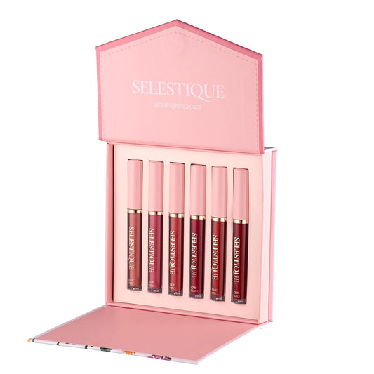 Matte Liquid Lipstick For Women, Set of 6 Colors from Nude to Dark Red, Waterproof Matte Lipstick Long Lasting, Non-Sticky and Fade-Resistant Formula – Lip Makeup Kit for Long Lasting Style, 6 pcs