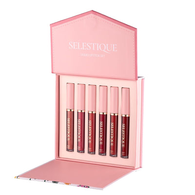 Matte Liquid Lipstick For Women, Set of 6 Colors from Nude to Dark Red, Waterproof Matte Lipstick Long Lasting, Non-Sticky and Fade-Resistant Formula – Lip Makeup Kit for Long Lasting Style, 6 pcs