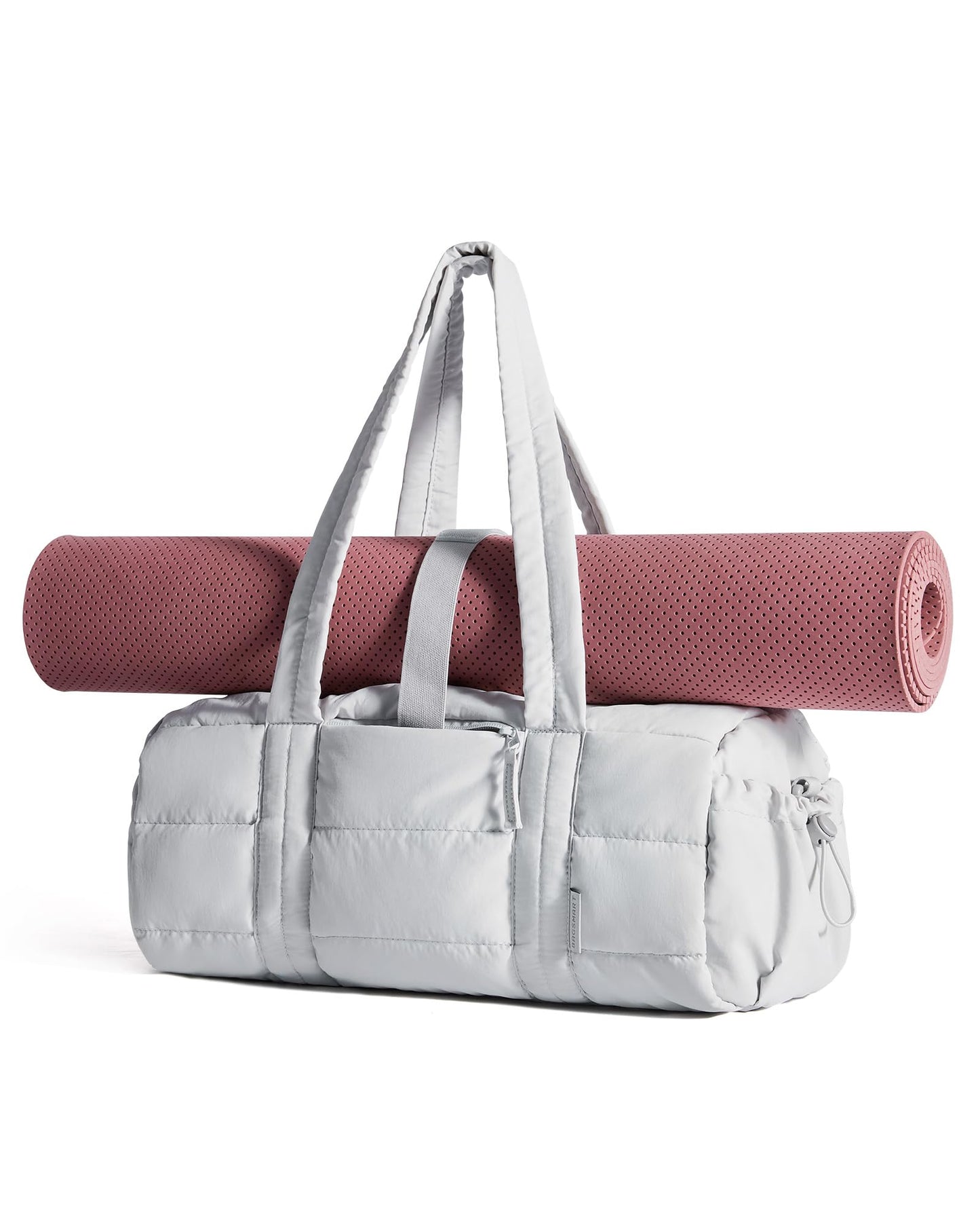 BAGSMART Reiki Gym Bag for Women, Yoga Mat Duffle Bag with Wet & Dry Pocket, Quilted Sports Bag for Weekend/Swimming, Sand Brown
