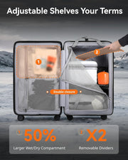 LUGGEX Trunk Luggage, Large Suitcases with Shock-Absorbing Spinner Wheels, Deep Capacity Expandable Hard Shell Suitcase 28 Inch, Charcoal Metallic, 92.2L