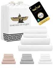 100% Egyptian Cotton Sheets King Size | 400 Thread Count | CEA Gold Seal Certified | Ultra Soft | Cooling for Hot Sleepers | 18" Deep Pocket | King Size [White]