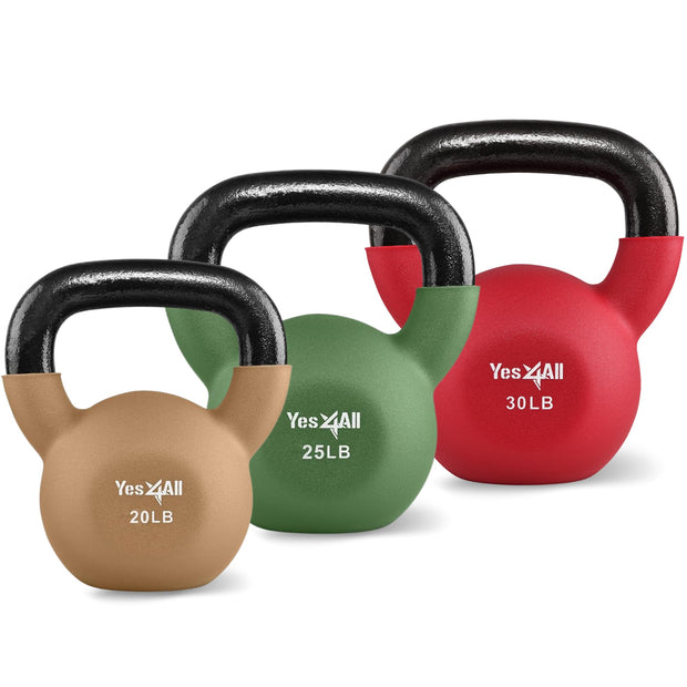 Yes4All Kettlebells 5lbs-65lbs & Kettlebell Sets Adjustable Weights, Kettlebell for Weight Training, Home Workout Equipment with Secure Grip for High Rep, Exercise Equipment