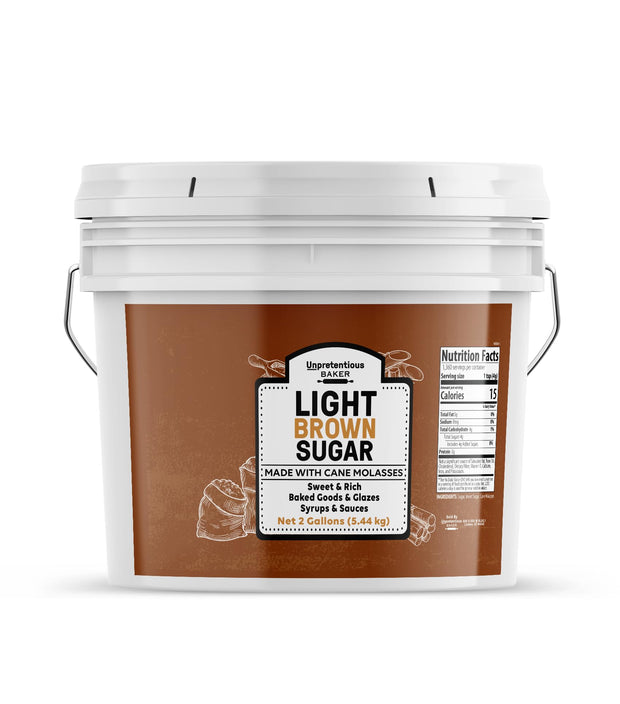 Unpretentious Light Brown Sugar, 1 Gallon, Made With Cane Molasses, Perfect For Desserts, Meat & Fruit (112 Ounce)