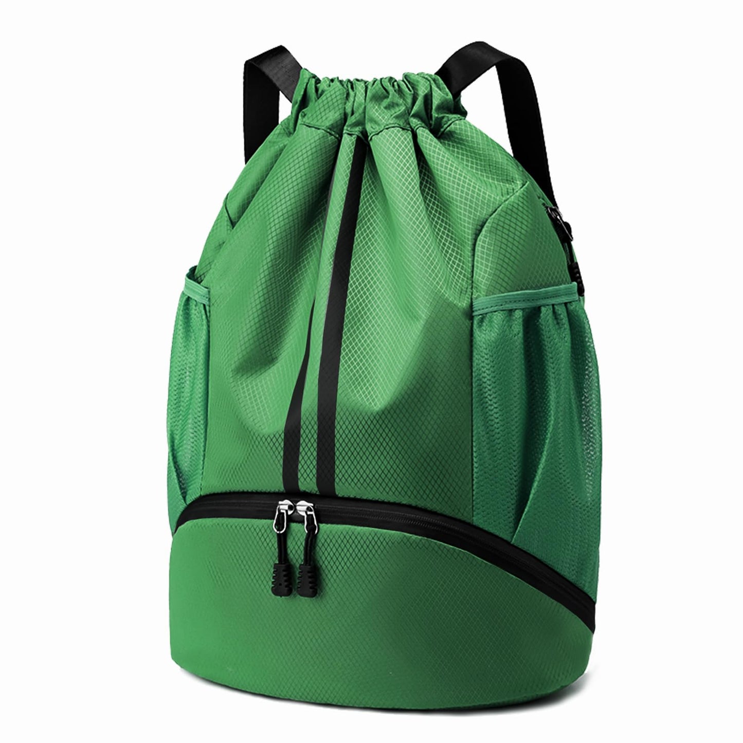 Hoedia Sports Drawstring Backpack - String Swim Gym Bag with Shoes Compartment and Wet Proof Pocket for Women&Men