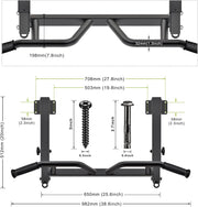 SELEWARE Heavy Duty Welded Pull Up Bar, Versatile Doorway Wall Mount, Joist Mounted, and Ceiling Mounted Chin Up Bars, Thick Metal Sturdy Construction for Full Body Workouts Support 500 lbs
