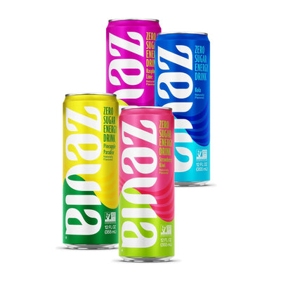 Zevia Zero Calorie Energy Drink 4-Flavor Medley Variety Pack 12 Ounce Cans (Pack of 12)