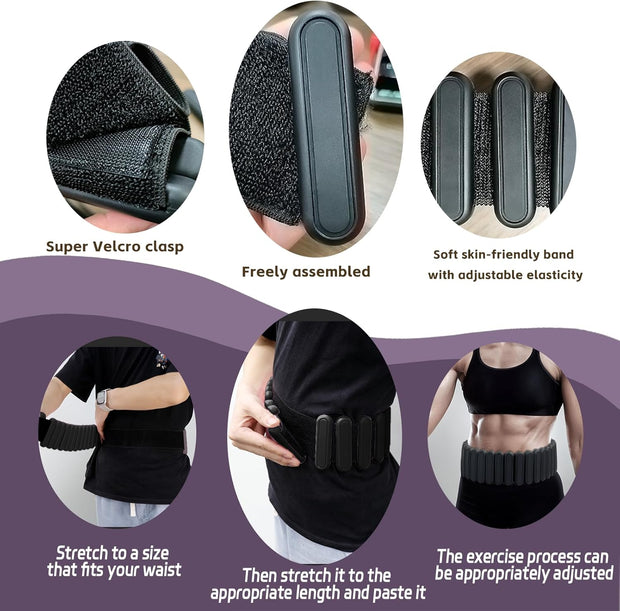 Silicone Adjustable Weighted Belt for Men & Women – DIY Weighted Walking & Exercise Belt with Removable Weights – Gym, Strength Training, Yoga, Hiking – Free Weight Adjustment for Wrist & Ankle