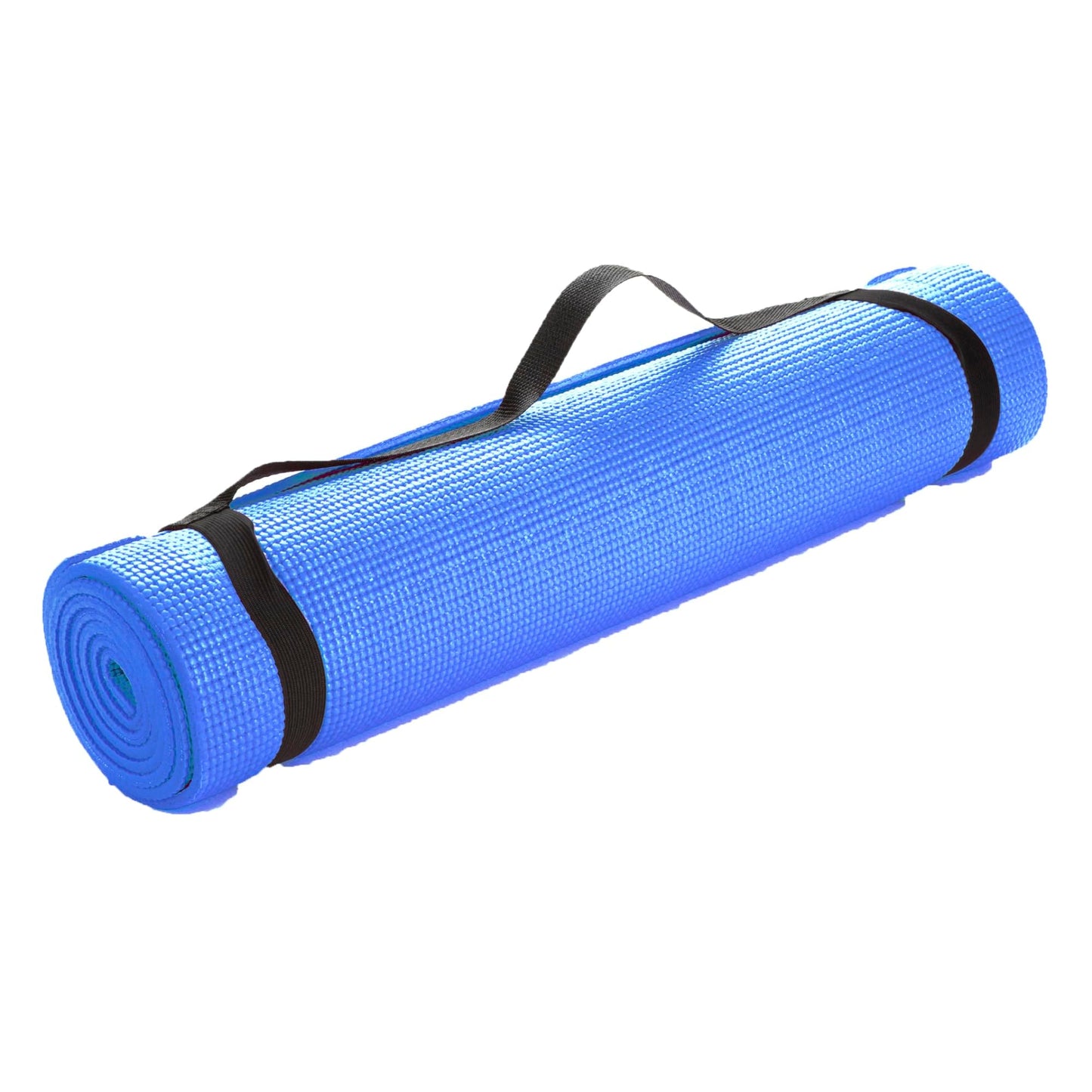 Mind Reader YOGAPVC-BLK All Purpose Extra Thick Yoga Fitness & Exercise Mats with Carrying Strap, High Density Anti-Tear