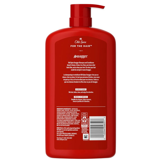 Old Spice Swagger 2-in-1 Shampoo and Conditioner Set for Men, Cedarwood Lime Scent, Healthier, Fuller, More Moisturized Looking Hair, Barbershop Quality, 29.2 Fl Oz Each, Twin Pack