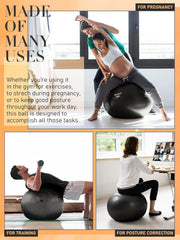 Yoga Ball for Exercise, Pilates Set, 4 Sizes Fitness Ball for Workout, Birthing, Pregnancy, Physical Therapy- Pump Included