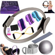 Pilates Essentials Kit for Women, Better Me Pilates Kit for Home Workouts, Pilates Rings Booty Bands for Working Out Glutes Yoga Ball 25cm Figure 8 Resistance Band Yoga Bands for Stretching