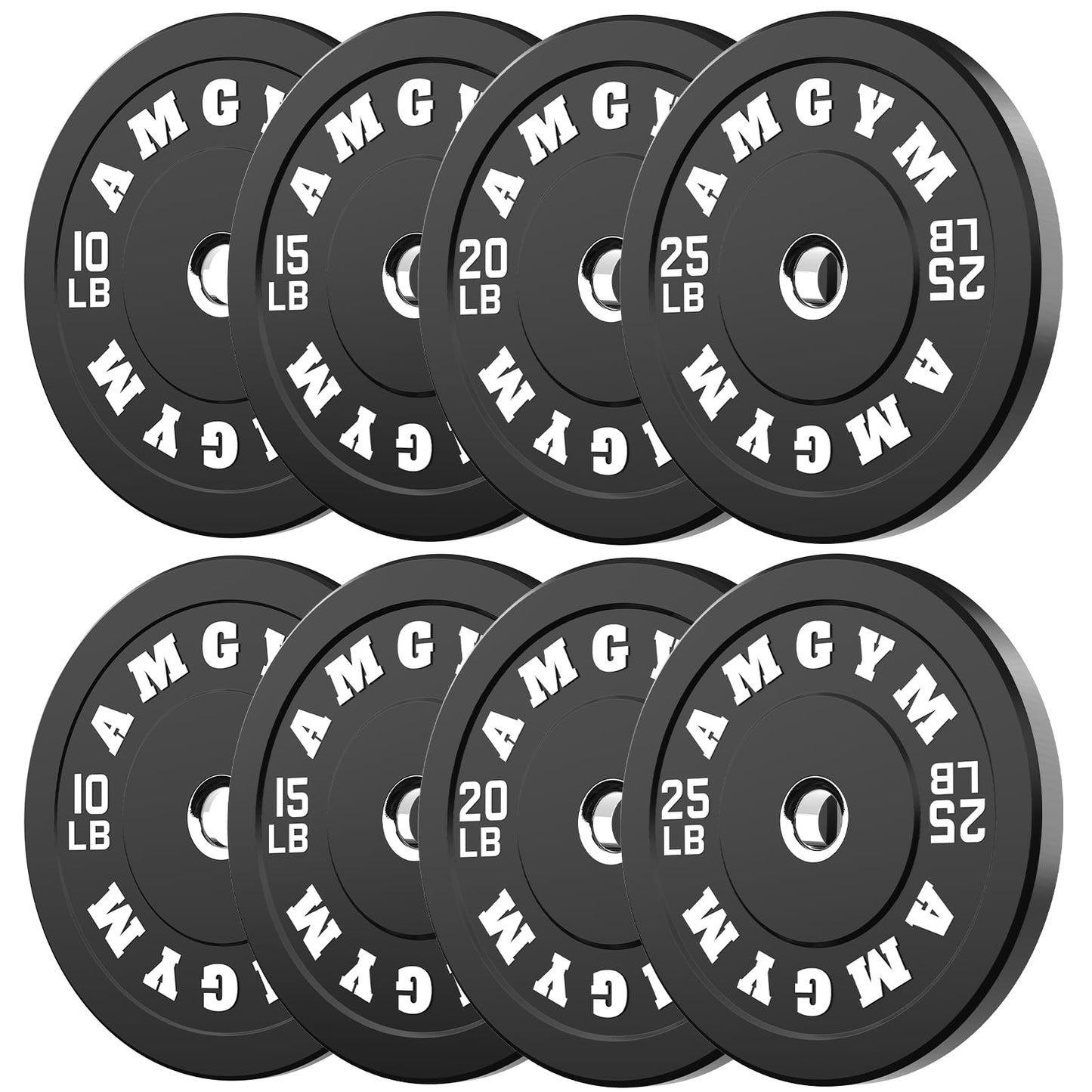 2 Inch Bumper Plates，10-500lbs，Barbell Rubber Olympic Weight Plates Set for Home Gym, Strength Training & Weight Lifting, Multiple Options Colors