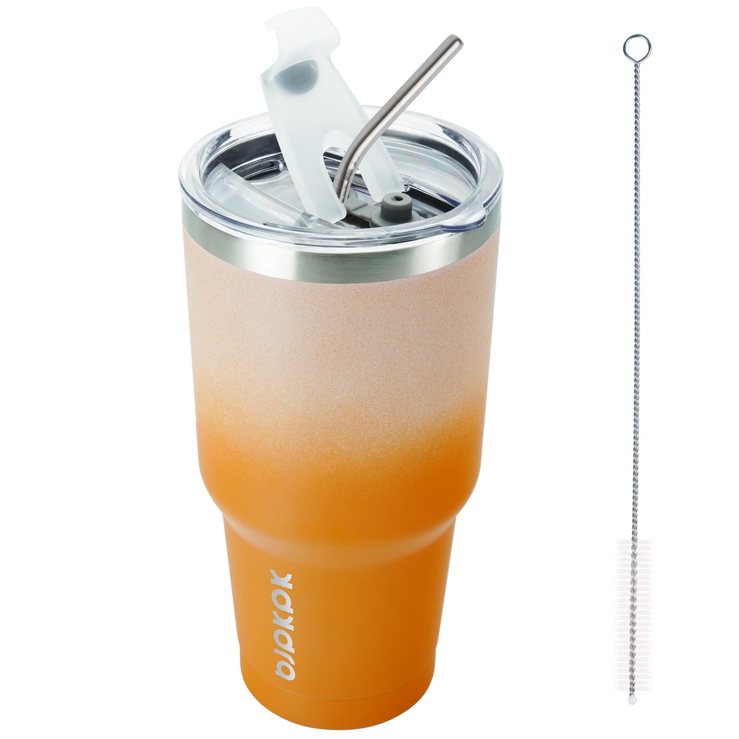 BJPKPK Insulated Stainless Steel Tumbler, Coffee Cup with Lid and Straw, Double Wall Vacuum Travel Mug, Powder Coated Leakproof Tumbler Cup,Oasis