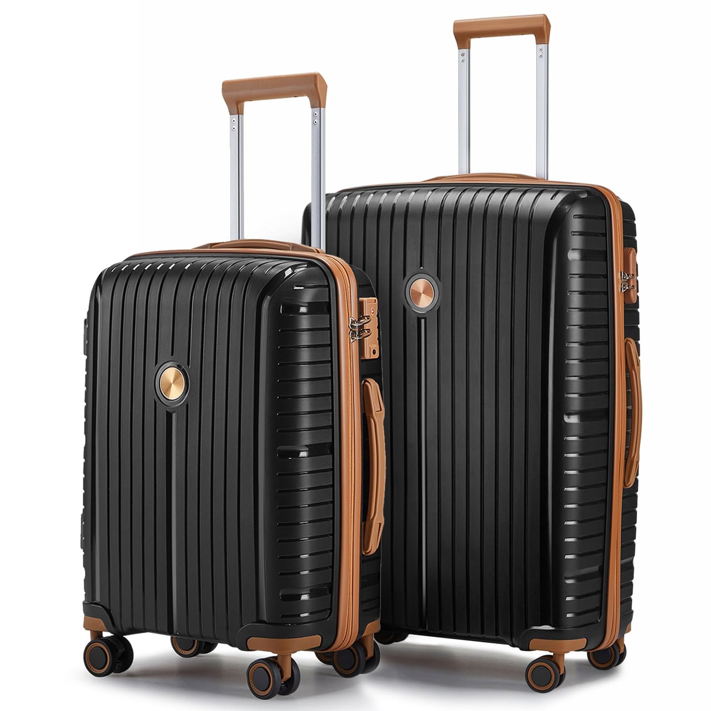 Joyway Luggage Sets 6 Piece PP Hardside Carry on Suitcase with Spinner Wheels and TSA Lock for Travel, Purple