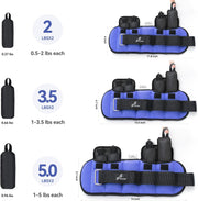 Sportneer Upgrade Adjustable Ankle and Wrist Weights for Women and Men 1-7 lbs / 1-10 lbs Set | Comfortable, Secure Fit for Walking, Running, Fitness, Physical Therapy, Home Gym