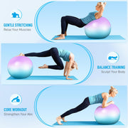 Sportneer Extra Thick Exercise Ball - 25.6''Yoga Ball with Quick Pump - Anti-Burst and Slip Resistant Fitness Ball Chair for Pregnancy and Physical Therapy
