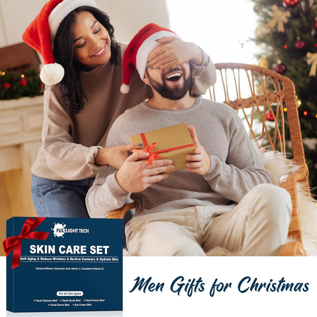 Skin Care for Men,Mens Anti-aging Skin Care Kit for Tigten,Firm & Hydrate Skin Facial Care Kit W/Retinol,Hyaluronic Acid,Men Christmas Brithday Fathers Valentines Gifts for Him Boyfriend Dad Husband