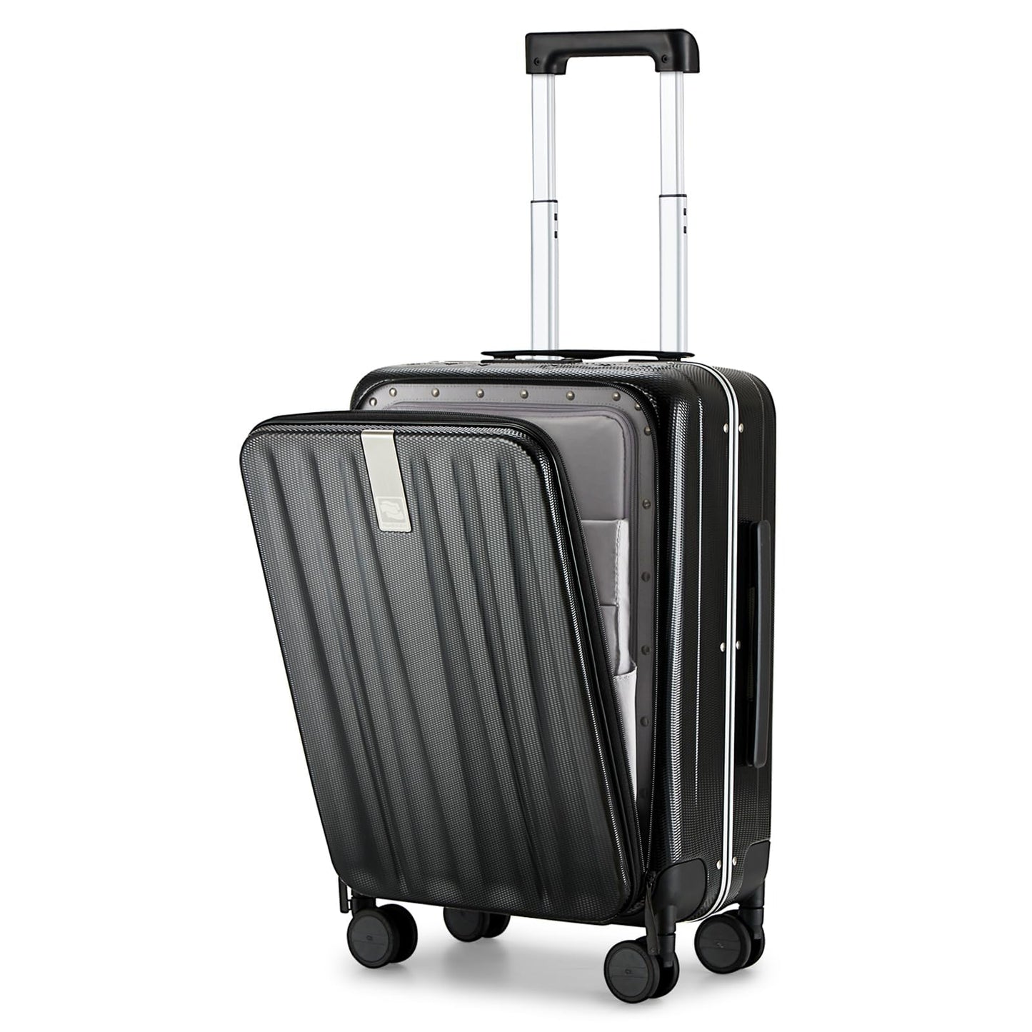 Hanke 20 Inch Carry On Luggage with Wheels PC Hard Shell Suitcase Top Opening Aluminum Frame Travel Luggage Suitcases for Woman Men Gifts.(Ivory White)