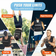 VEVOR Adjustable Weighted Vest, 11-20lb/20-32lbs/35lbs/40lbs Weight Vest with 6 Ironsand Weights and Reflective Stripe, Workout Equipment for Strength Training Running Jogging