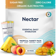 Nectar Hydration Packets - Electrolytes Powder Packets - Sugar Free & 0 Calorie - Organic Fruit Liquid Daily IV Hydrate Packets for Dehydration Relief and Rehydration (Variety 30 Pack)