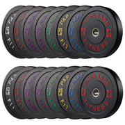 Papababe Weight Plates, 2-Inch Weights Plates Set, Floor Protective Rubber Weight Plates, 10-600lbs Bumper Plates for Barbell Strength Training & Weightlifting (Single/Pair/Full Set)