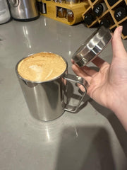 Stainless Steel Double Coffee Mug,16.5oz/500ml Tea Mug with Lid and Handle,Camping and Traveling Coffee Mug, 100% BPA Free,For Coffee, Tea,Juice,Milk, Hot and Cold Drinks (1 pc)