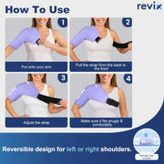 REVIX Shoulder Ice Pack Wrap for Rotator Cuff and Arm, Reusable Gel Cold Wrap with Compression for Targeted Area, Soothing Discomfort & Fatigue, Easy to Put On & Take Off, Flexible Fit for Men & Women