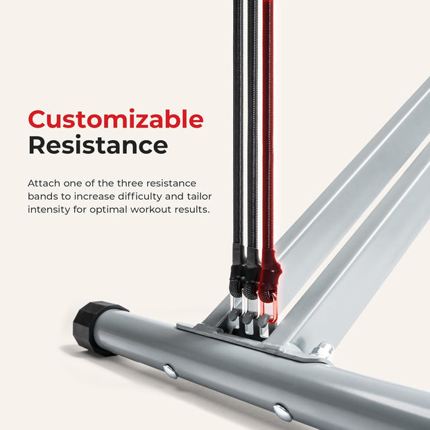 Sunny Health & Fitness Row-N-Ride Squat Assist Trainer, Foldable & Easy Setup Exercise w/Adjustable Resistance, Home Training Machine for Arm, Glute & Leg Workout, Optional Free SunnyFit App Connect