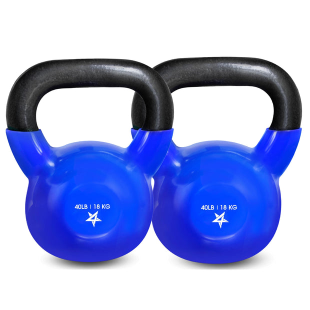 Yes4All 5-100 LB Kettlebells Vinyl Coated Cast Iron for Dumbbell Weights Exercises, Gym, Fitness, Full Body Workout Equipment Push up, Grip and Strength Training